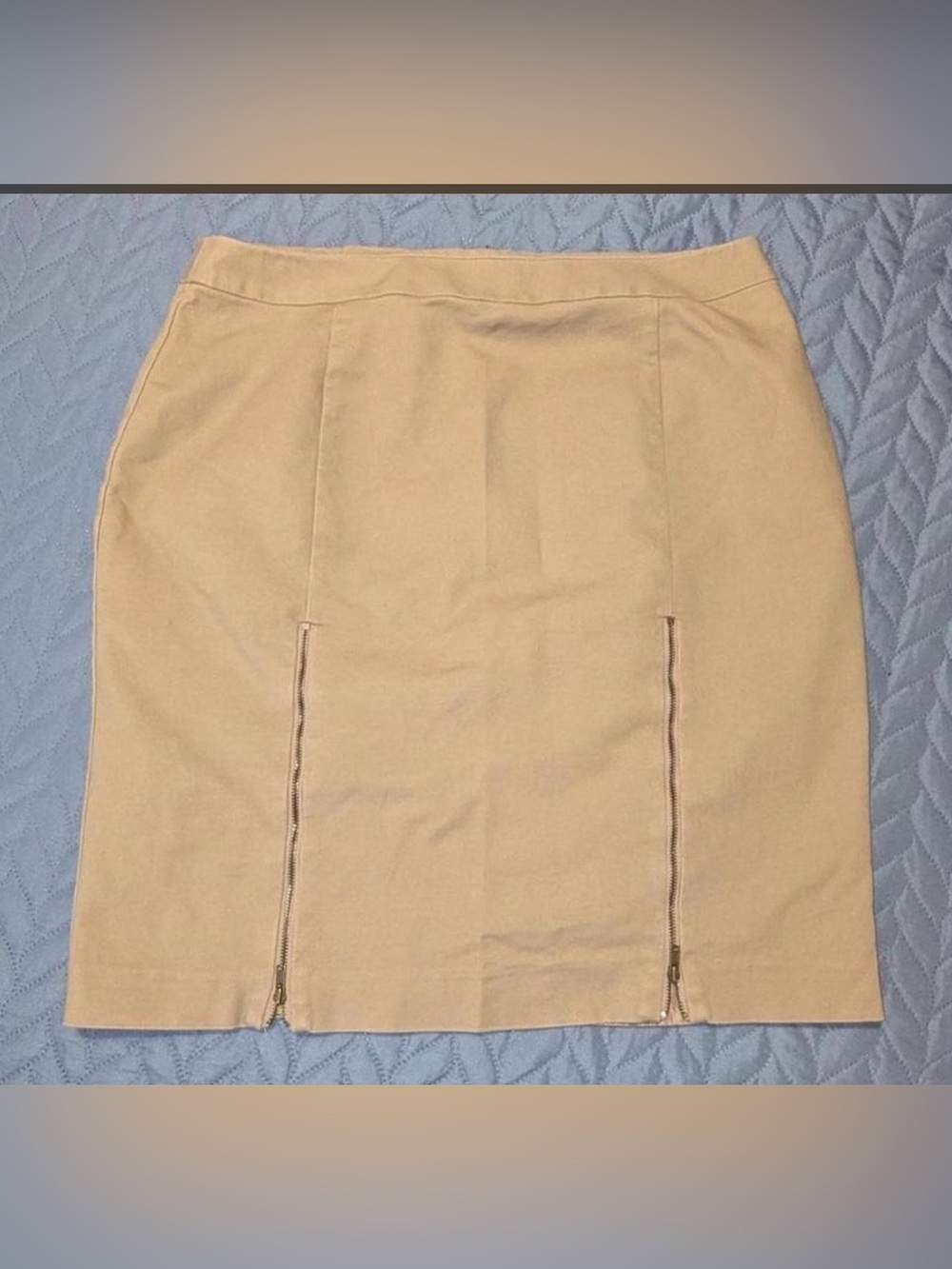 Worthington Beige Pencil Skirt with Front Zippers
